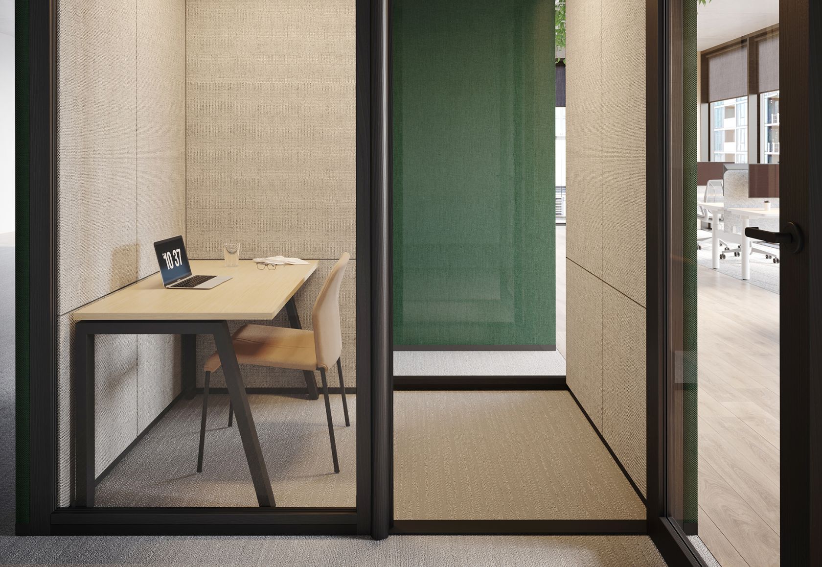 furniture, table, interior design, floor, door, desk, sliding door, laptop, flooring, chair
