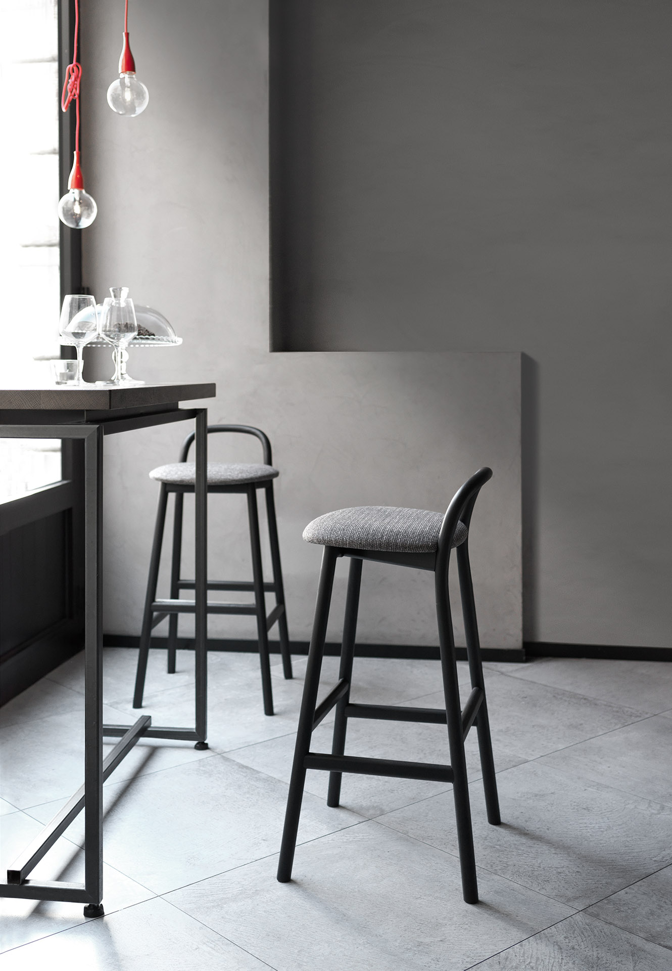 floor, bar stool, furniture, flooring, indoors, interior design, chair