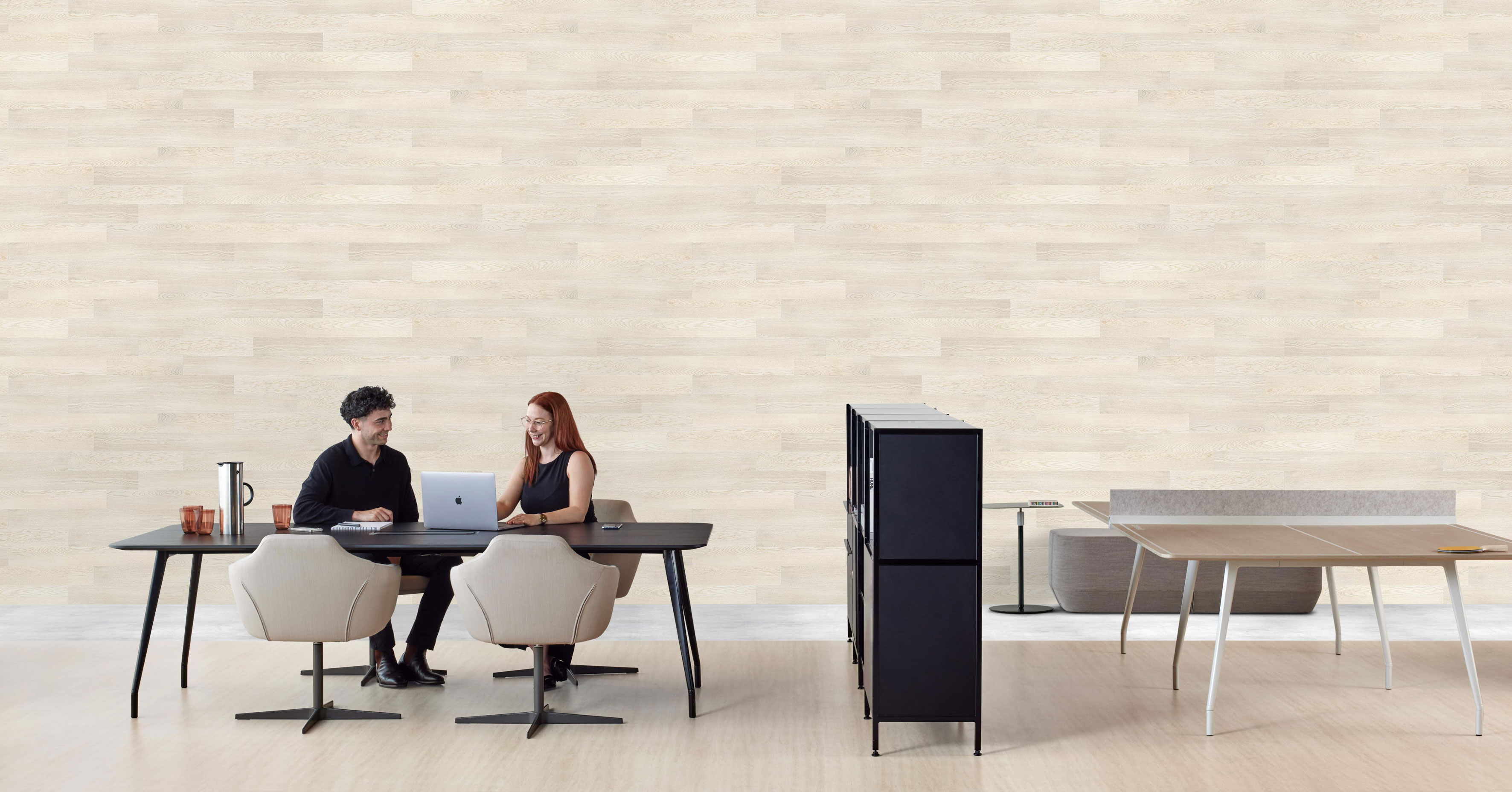 furniture, table, desk, adult, male, man, person, chair, laptop, cup