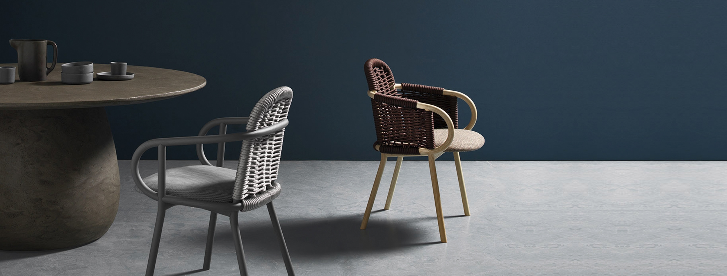 chair, furniture, indoors, interior design, dining table, table, armchair