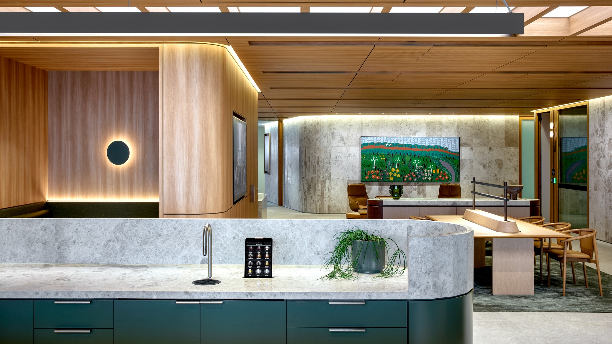 indoors, interior design, plant, kitchen, lighting