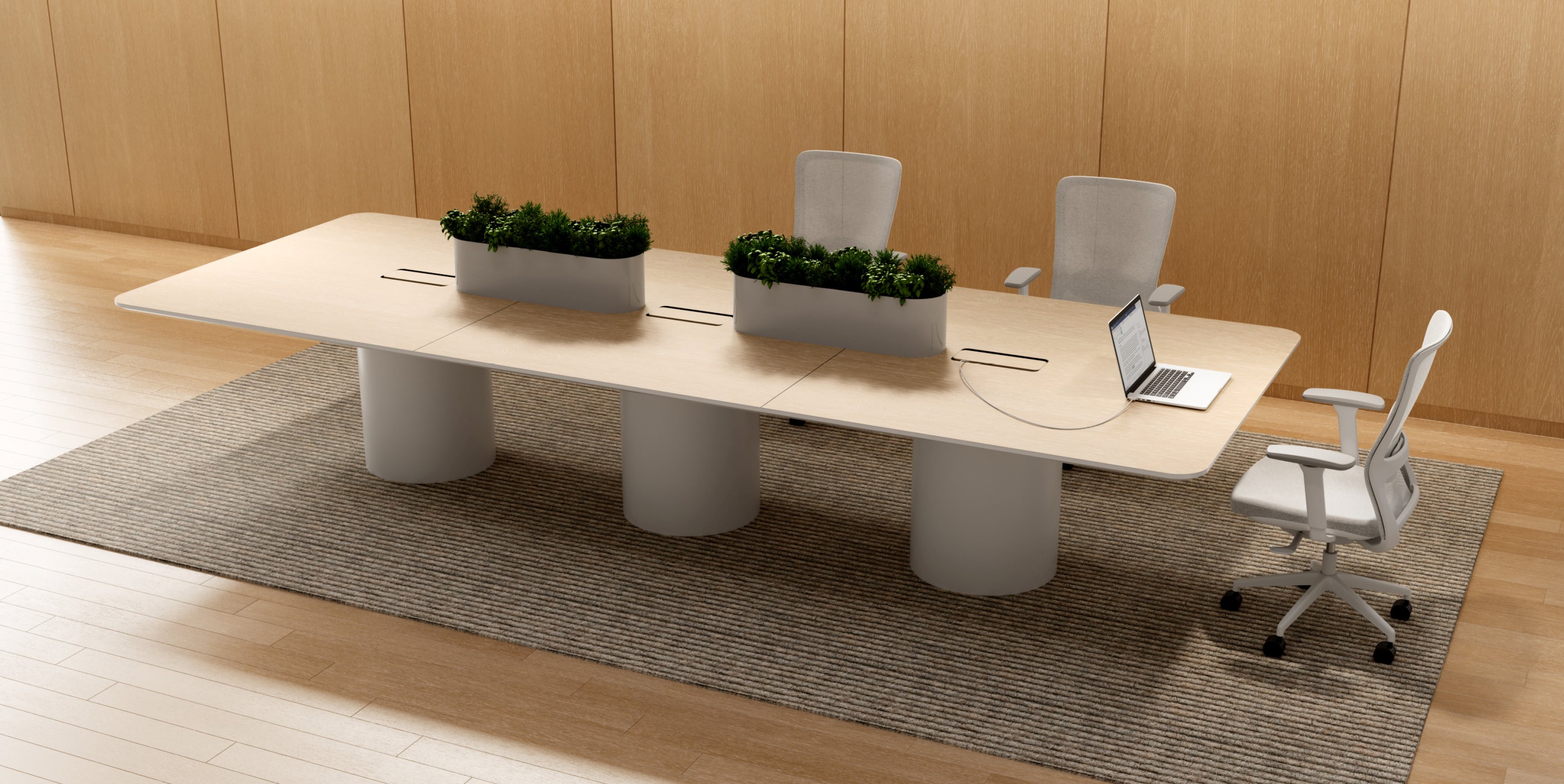 furniture, table, plant, potted plant, dining table, chair, tabletop, laptop, pc, desk