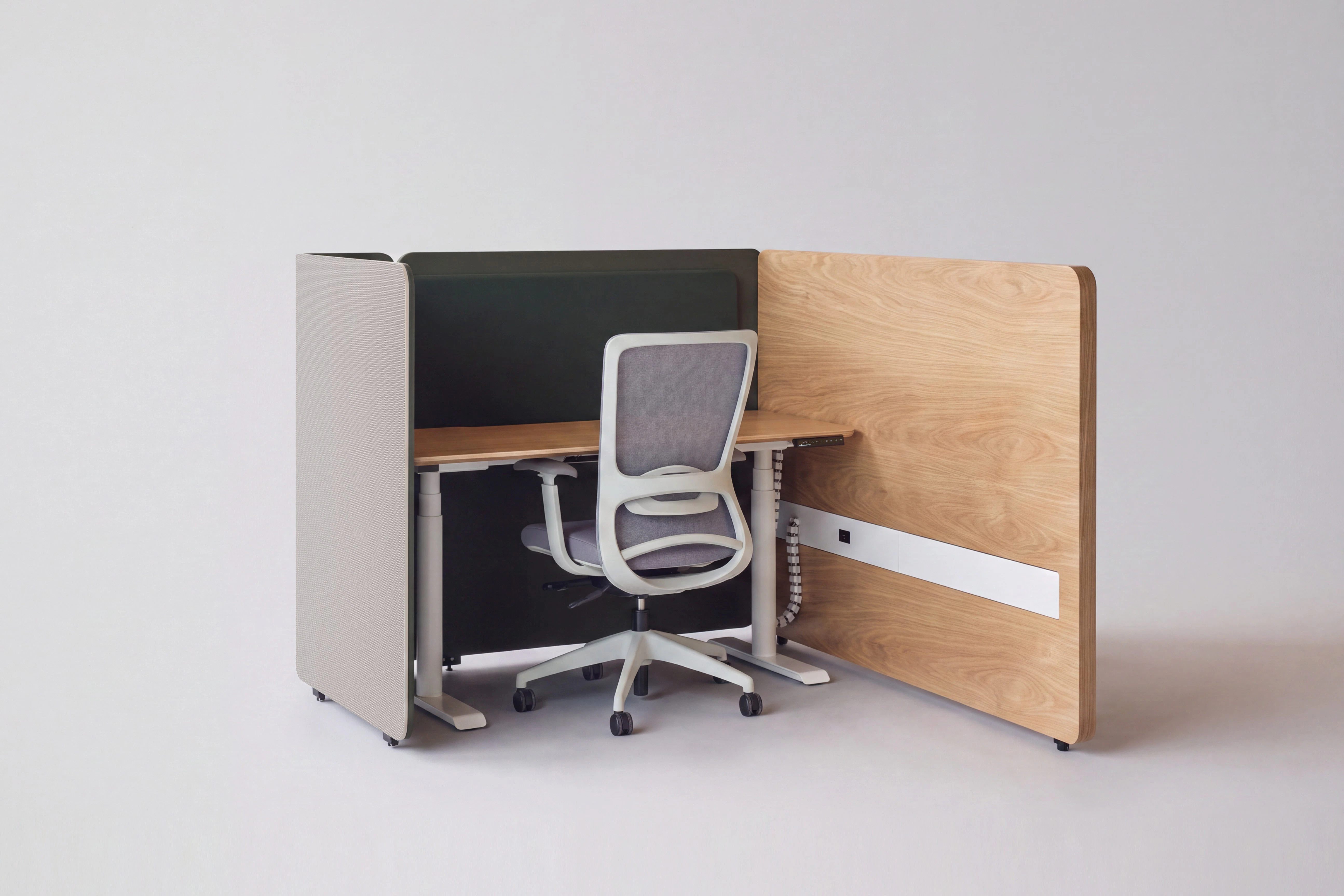 furniture, table, plywood, wood, desk, chair, computer, indoors, cabinet, monitor