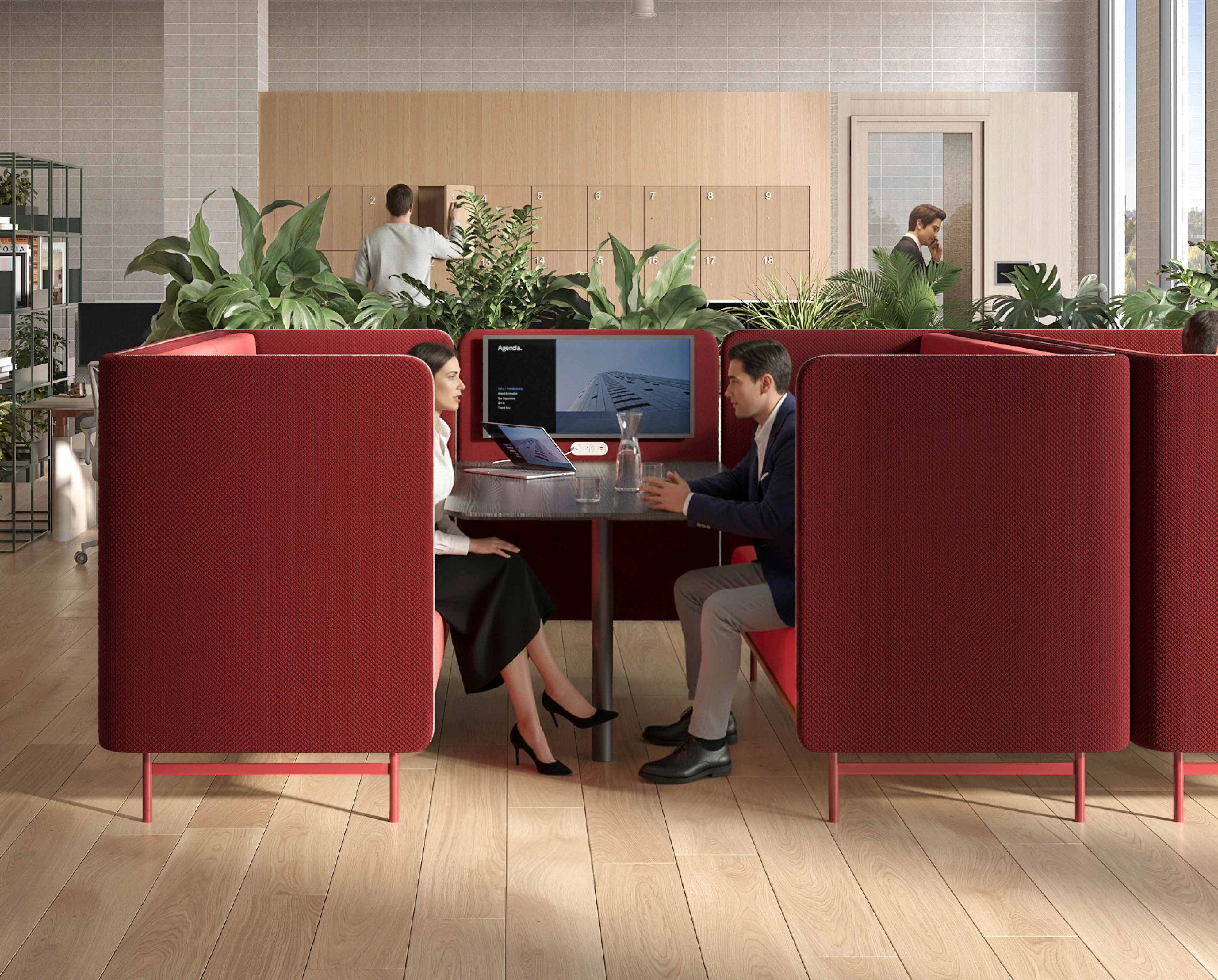 furniture, table, potted plant, person, high heel, adult, female, woman, indoors, desk